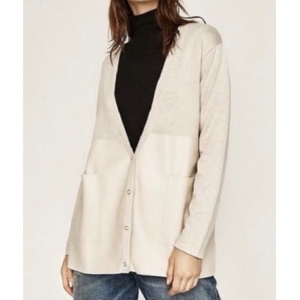 ZARA Leather Cardigan